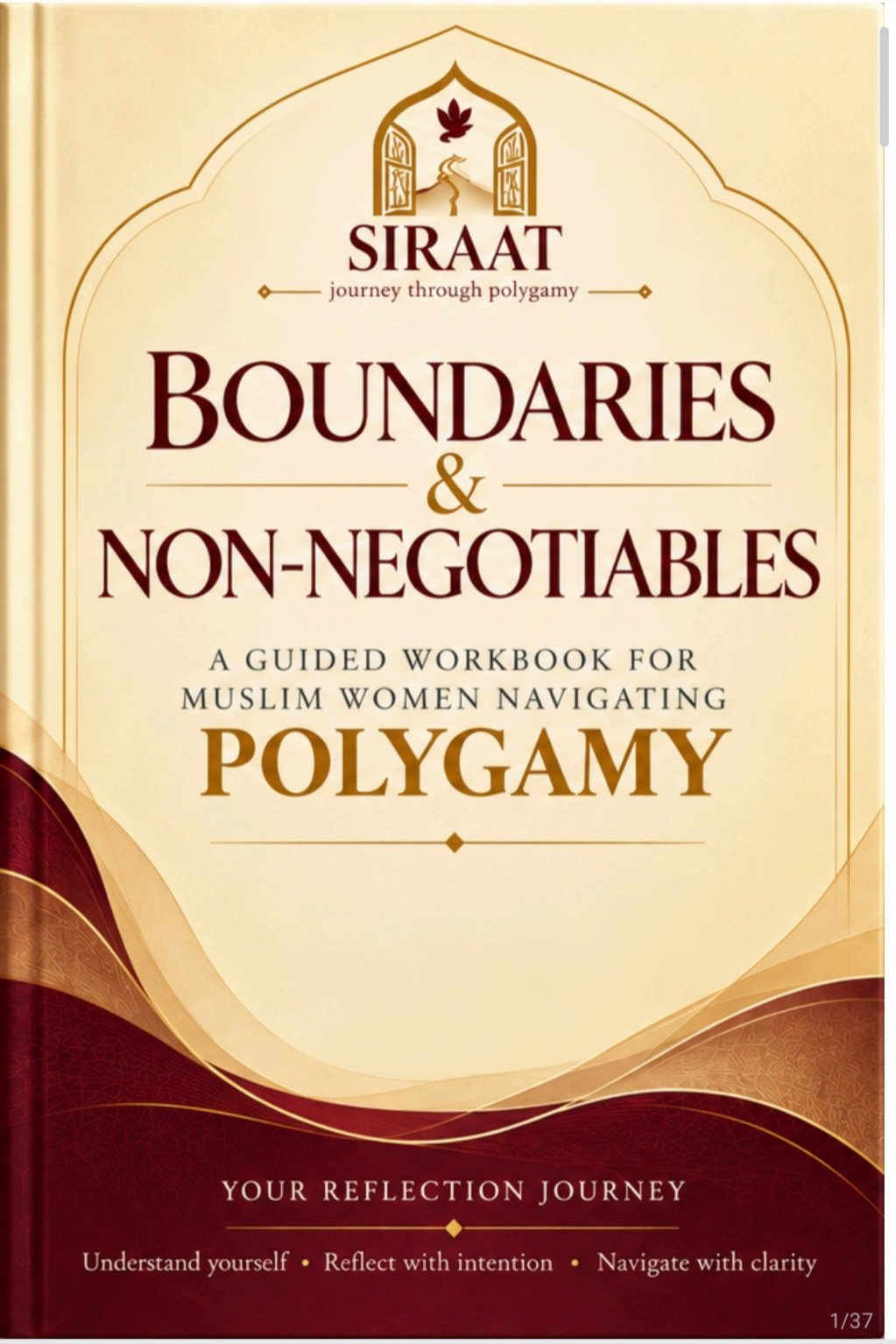 Book cover for SIRAAT Boundaries and Non-Negotiables, a guided workbook for Muslim women navigating polygamy